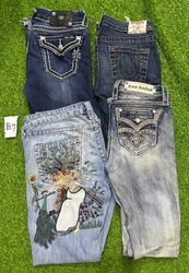 Miss me true religion and rock revival woman’s fla..