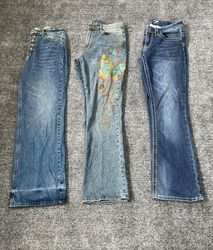 Y2K Wide-Leg & Embroidered Flare Jeans