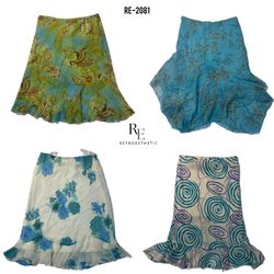 Y2k floral poly skirts 2081