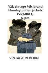 Y2K Vintage Hooded Puffer Jackets for Women (Mix B..