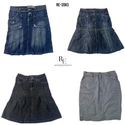 Y2K Britney Era Denim Midi Skirts (RE-2083)