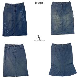 Y2K Unique Denim Midi Skirts (RE-2089)