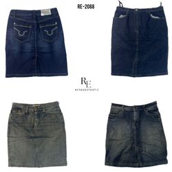 Y2K IT Girl Denim Midi Skirts( RE-2088)