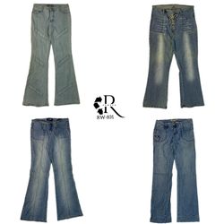 Jeans in denim a fiamma unica Y2K (RW-831)