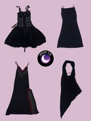 Y2K Gothic Black dresses (M-657)