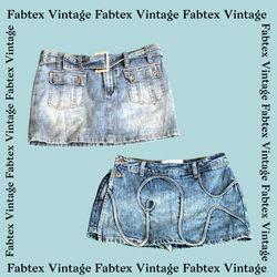 (FV-006) Y2k Denim Micro Mini Skirt
