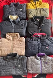 Mix branded puffer jackets