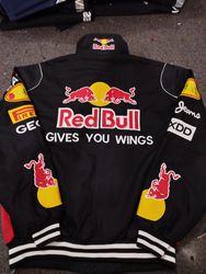 Vintage Inspired Racing Redbull Jackets Black - 5 ..