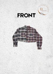 アップサイクルフランネルハーフ＆ハーフクロップトップ