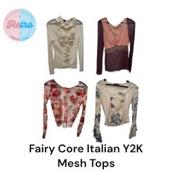 Fairy Core Italian Y2K Mesh Tops