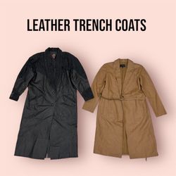 Trench Coats de Couro Y2K