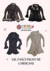 CR2786 Y2K Fancy Front Tie Cardigans - 12 Pcs