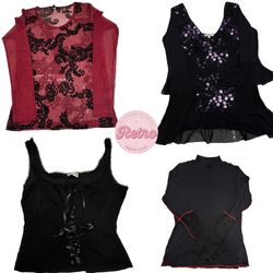 Y2k italienische Mesh-Tops
