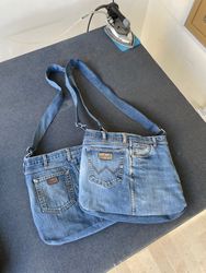 Borse a tracolla in denim con marchio