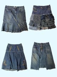 Y2k Unique Denim Midi Skirt (Ts-266)