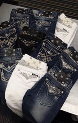 Miss Me / true religion / rock revival flare jeans..
