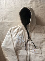 Carhartt Yankees Beige Rework style hood jackets 2..