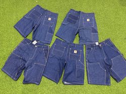 Rework-Stil Denim Carhartt Doppelnähte Shorts