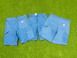 Rework-Stil Carhartt himmelblaue Denim-Shorts