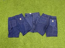 Rework-Stil Carhartt dunkelblaue Denim-Shorts