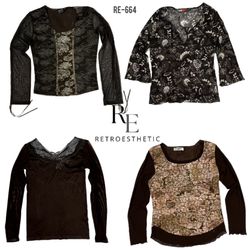 Y2K Dark & Moody Grunge Long Sleeve Tops