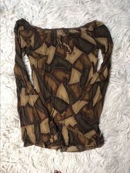 Langärmliges Top aus Netz und Polyester