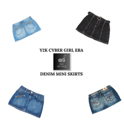 Y2K CYBER GIRL ERA DENIM MINI SKIRTS - 10 PCS