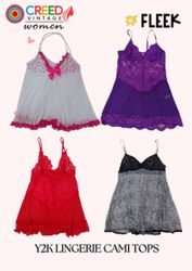 CR3934 Y2K Lingerie Cami Tops - 12 Pcs