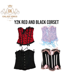 Y2k Red and Black Corsets