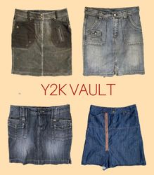 Y2K Denim Midi Skirts