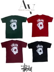 ストゥーシー ポーカーカード Tシャツ（リワークスタイル）