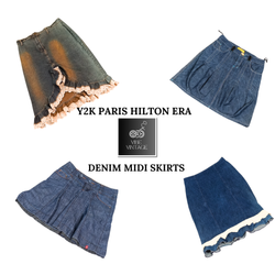 Y2K PARIS HILTON ERA DENIM MIDI SKIRTS - 06 PCS (B..