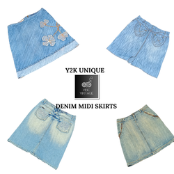 Y2K UNIQUE DENIM MIDI SKIRTS - 07 PCS