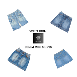 Y2K IT GIRL DENIM MIDI SKIRTS - 06 PCS
