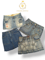 Denim mini and midi skirts 100 pieces