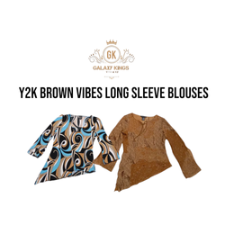 Y2k Brown Vibes Lonvg Sleeve Blouses