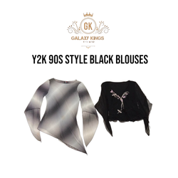 Y2k 90s Style Black long Sleeve Blouses
