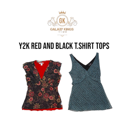 Y2k Red And Black T.shirt Tops