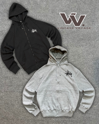 Stüssy rework style fleece zipper hoodies MOQ 30pc..