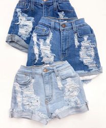 High Rise Embroidery Shorts