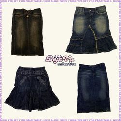 Y2K IT Girl Denim Midi Skirts (DVC#12)