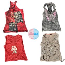 Y2K Vintage Vibe Tops: 10 Pcs