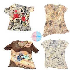 Y2K Earth Tone Women Tops: 10 Pcs