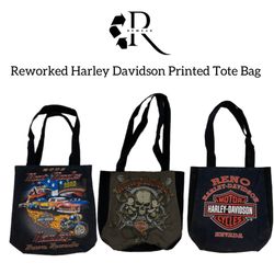Bolsa Tote Estampada Harley Davidson Reciclada