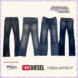Jeans de campana de marca Y2K (DVC#24)