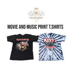 Camisetas estampadas de filmes e músicas