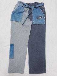 CV0068 Rework Branded Trousers With Denim Patches ..