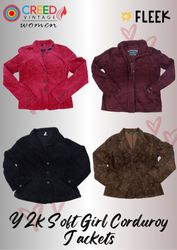 IQ0025 Y2k Soft Girl Corduroy Jackets - 12 Pieces