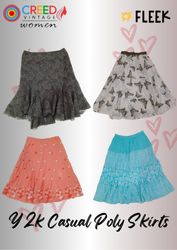 Saia Casual de Poliéster Y2k IQ0030 - 10 Peças