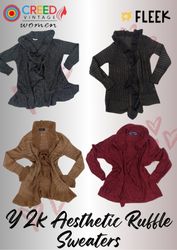 IQ0054 Y2k Estética Suéteres con Volantes - 09 Pie..